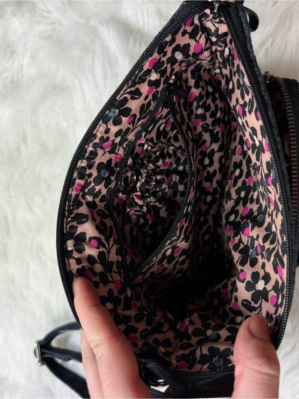 Vera Bradley Quilted Crossbody Bag in Navy Denim